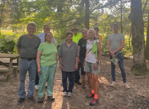 Group of volunteers at McLean Game Refuge, Granby, CT for the walk, talk and cut event. 